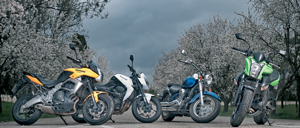 Kawasaki Z750 V.S. ER-6n V.S. Versys V.S. VN900 Classic