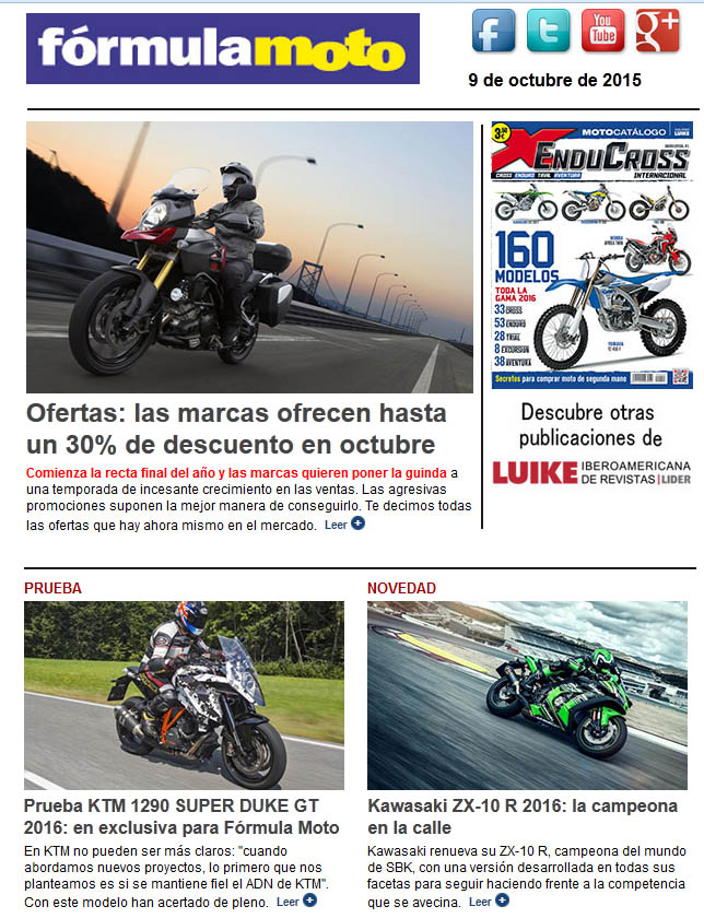 Newsletter Fórmula Moto