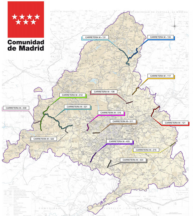 mapa madrid guardarrailes motoristas