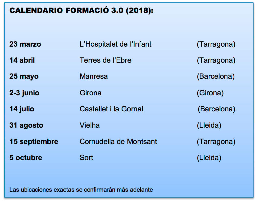 calendario anesdor formacion