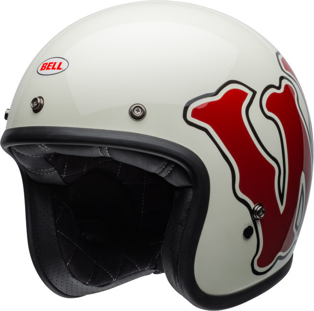 bell custom 500 se culture helmet rsd wfo gloss white red front left
