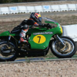 Fotos de Dani Pedrosa pilotando motos clásicas 5 Paton 500 bicilíndrica de 1967
