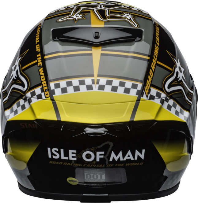 bell star mips street helmet isle of man gloss black yellow back