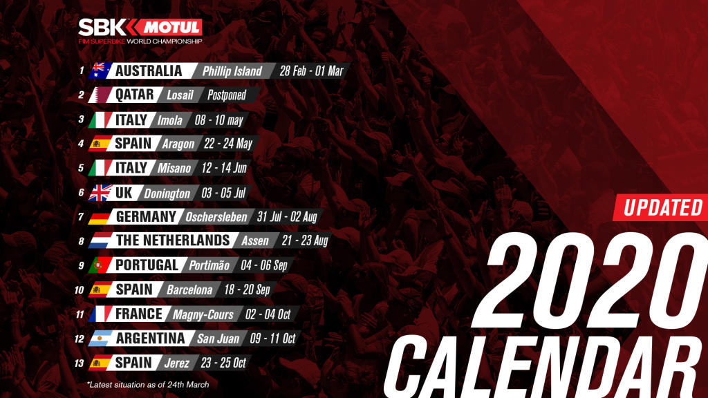 calendario 2020 mundial superbike