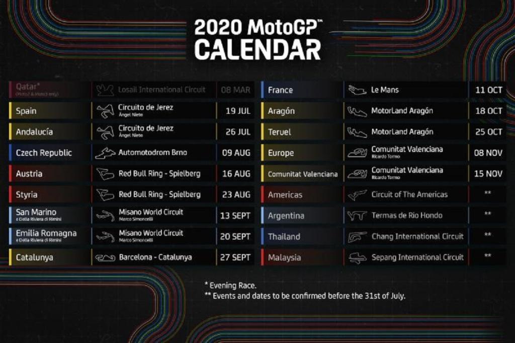 calendario motogp 2020