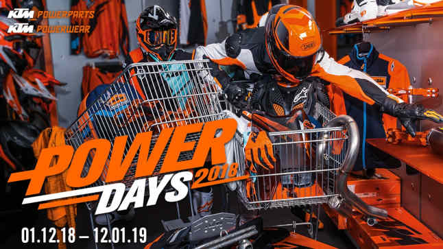 KTM Powerdays 2018: descuento de 50 euros en equipamiento para moto 1 244476ktm power days 2018 facebook ad