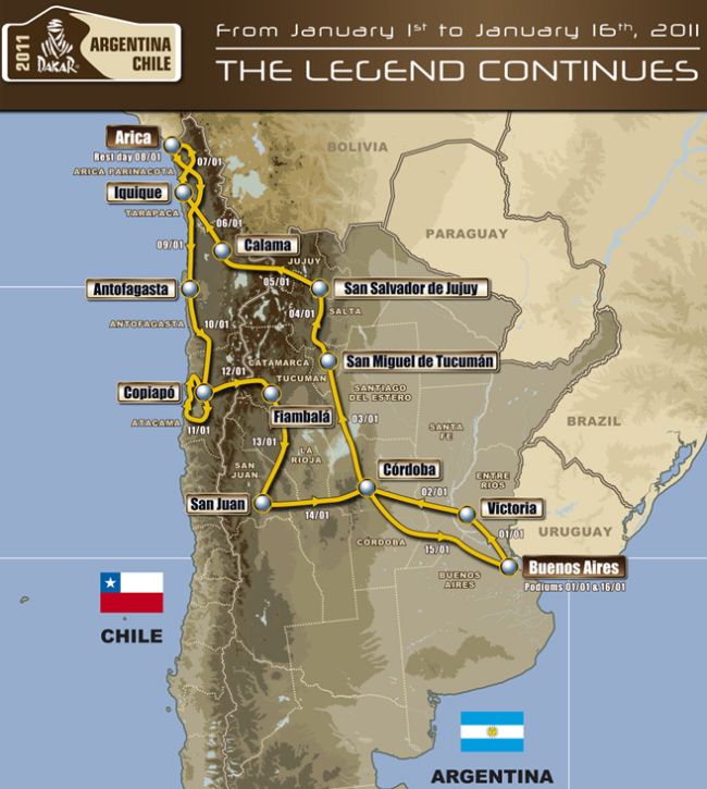 El Dakar 2011 ya tiene recorrido 1 Dakar 2011