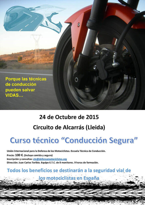 Nuevo curso Técnico de Conducción Segura 1 cartel curso conduccin segura