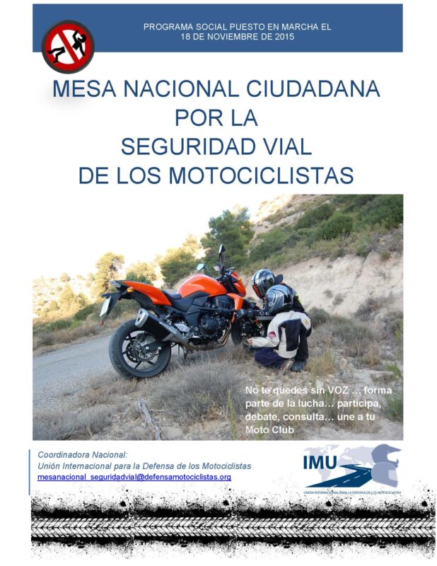 La IMU propone una Mesa nacional sobre la Seguridad Vial 1 cartel noviembre de