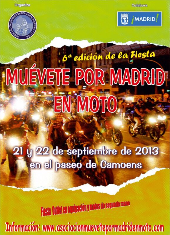 Muévete por Madrid en Moto en septiembre 1 cartel2013outlet21