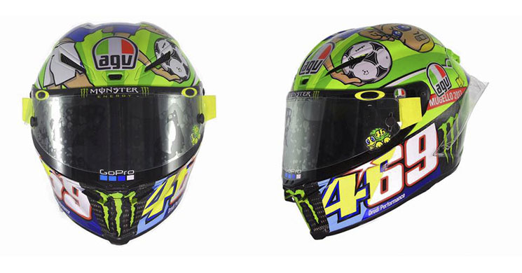 MotoGP Mugello: Rossi tendrá presente a Hayden y Totti en su casco 1 casco rossi mugello