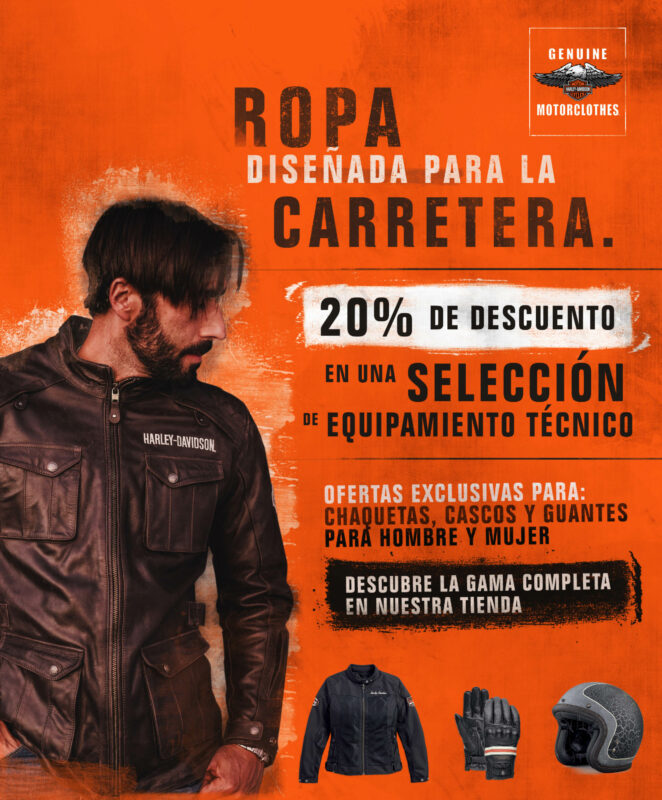 Harley-Davidson ofrece un 20% de descuento en su equipamiento 1 hdgmriding gear 1