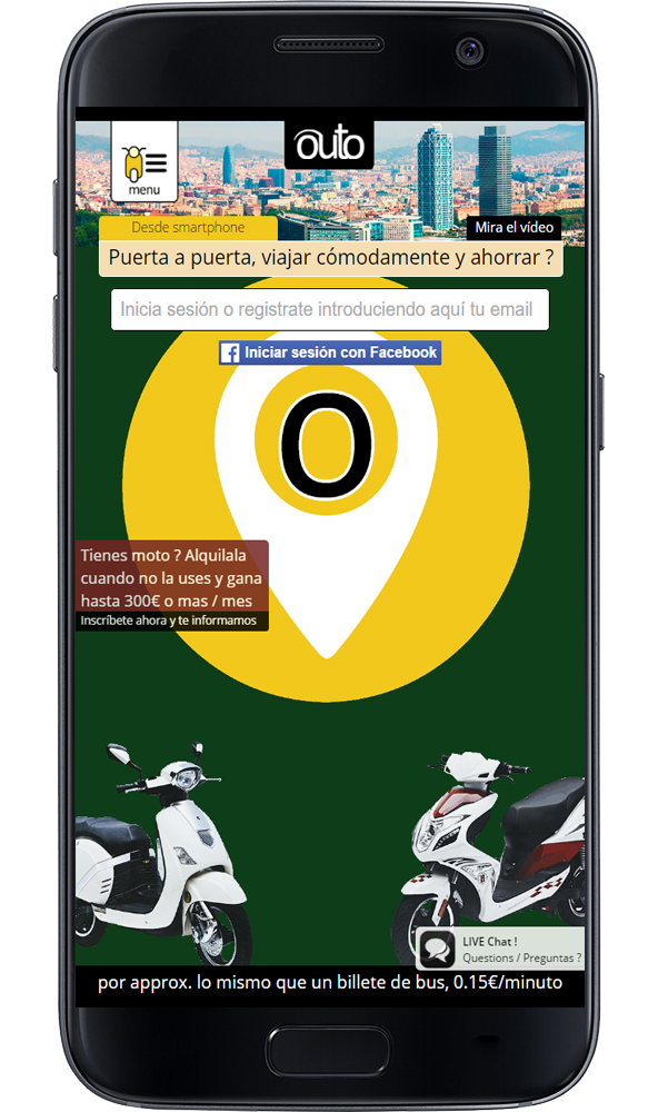 Outo: Nueva empresa de moto-Sharing 7 outo desde smartphone 1
