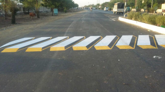 Nuevos pasos de peatones en 3D 9 pasos cebra 3d regulador velocidad india