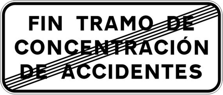 senal fin de concentracion de accidentes