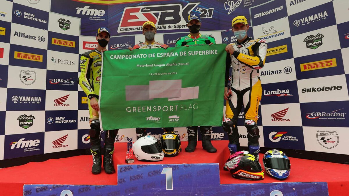 ESBK MotorLand Aragón: primera carrera de Velocidad en recibir la Green Sport Flag 1 green-sport-flag-esbk-motorland