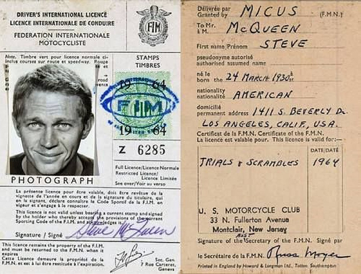 Subastada la licencia FIM de Steve McQueen por 37.500 euros 8 mcqueen fim license