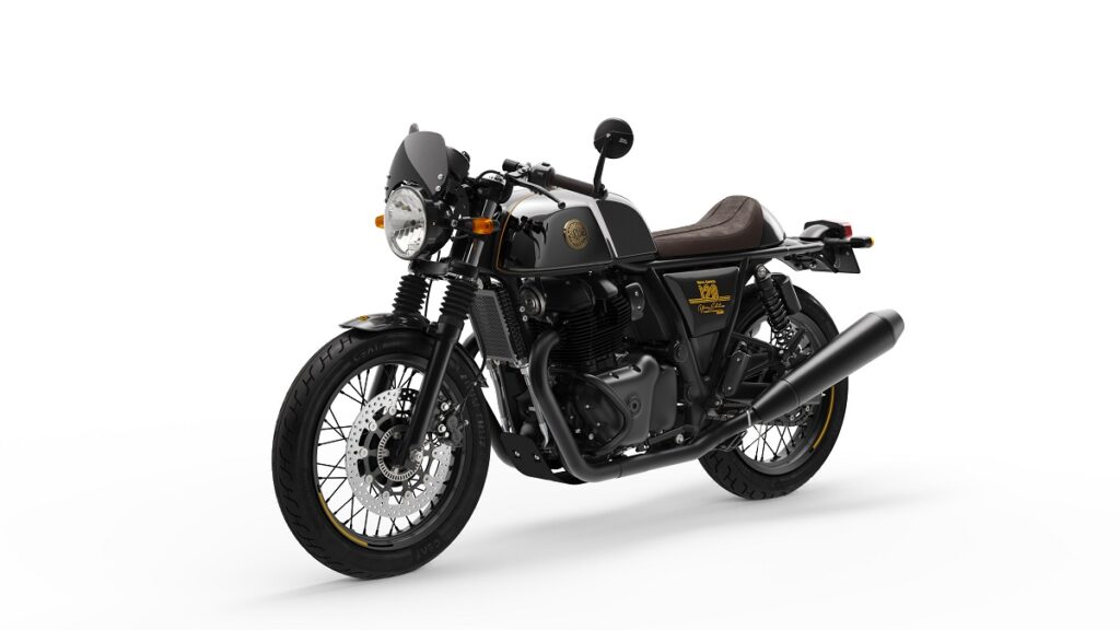 Royal Enfield conmemora su 120 cumpleaños con una edición especial de sus modelos Interceptor y Continental GT 650 9 RE 120th estudio izquierda