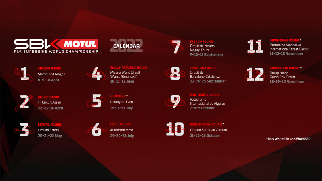 Actualización del calendario provisional de WSBK: Phillip Island cerrará la temporada 2022 2 WorldSBK 2022calendar socialmedia 31 3 16 9 1920x1080