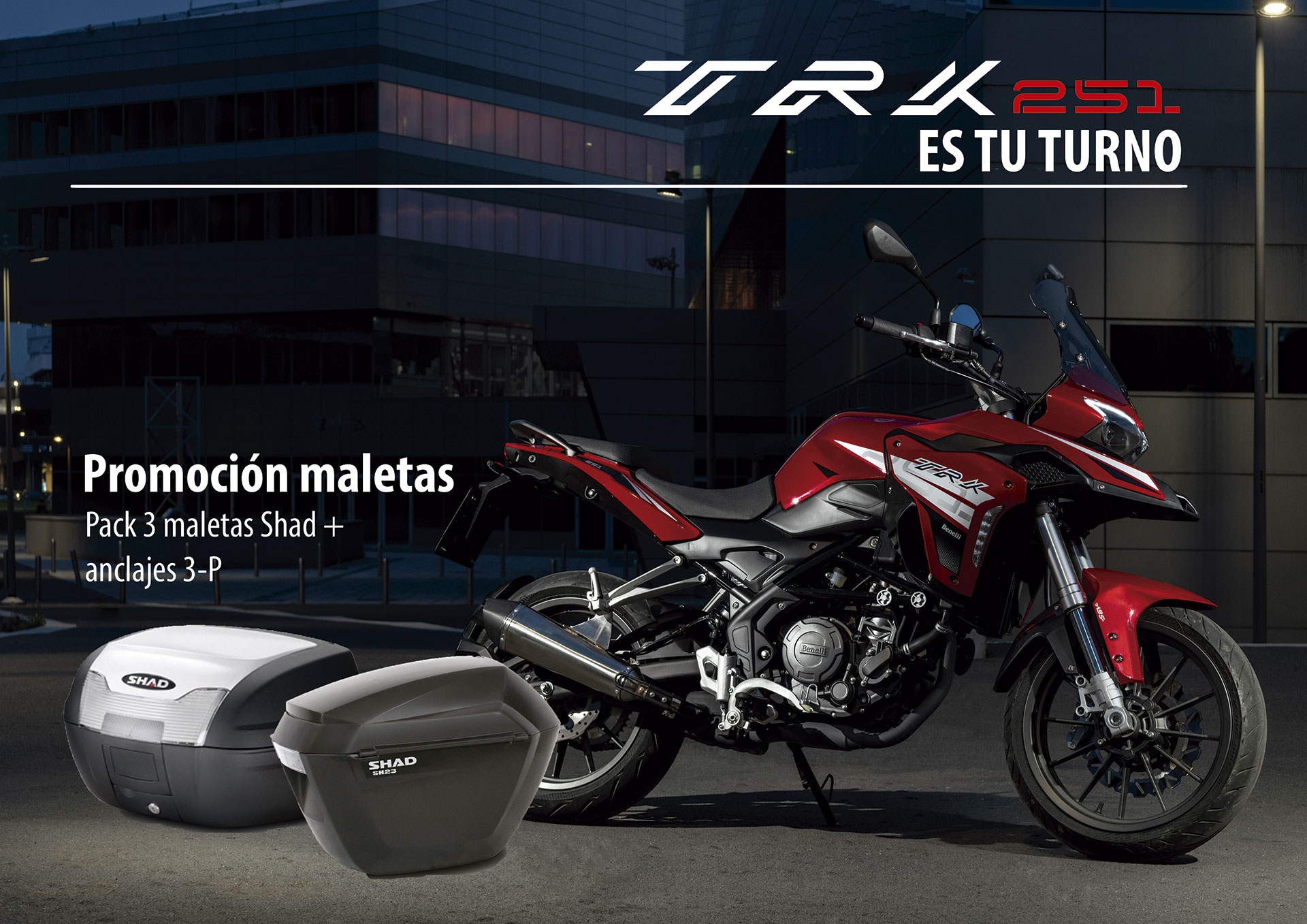 promocion maletas benelli trk251