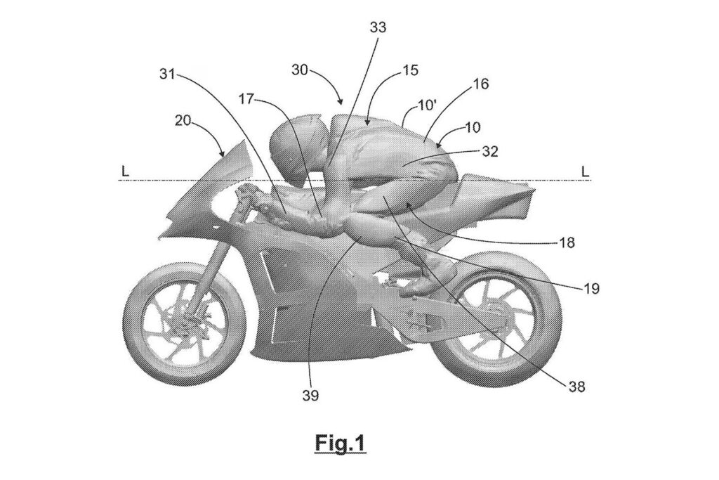 La aerodinámica llevada al extremo: Aprilia patenta monos con superficies aerodinámicas 11 mono aerodinamico aprilia