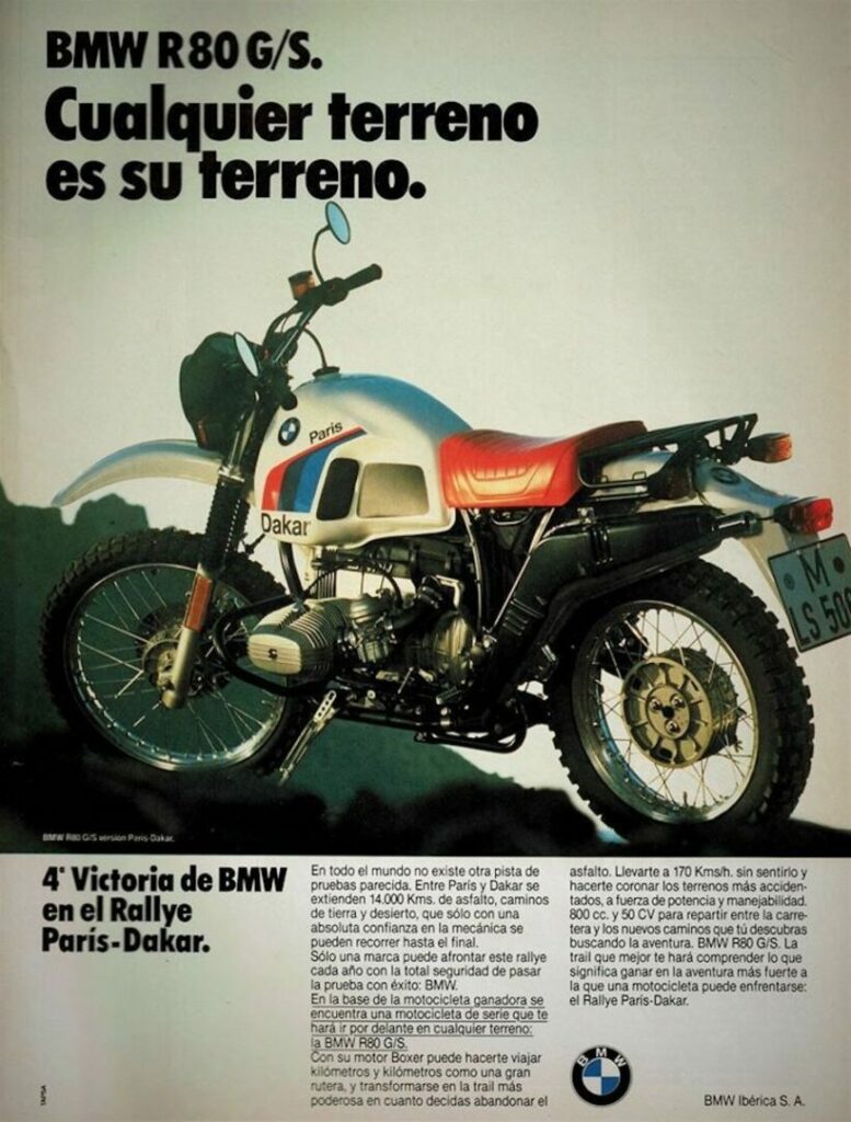 BMW R 80 G/S, publicidad española