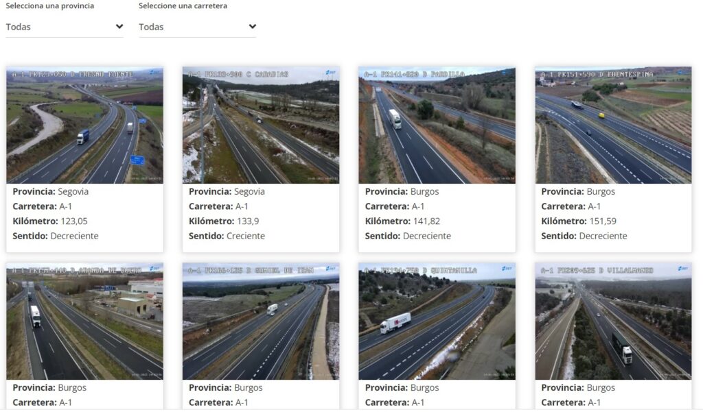 Cómo consultar las cámaras de tráfico de la DGT 9 camaras de trafico dgt 1024x601 1