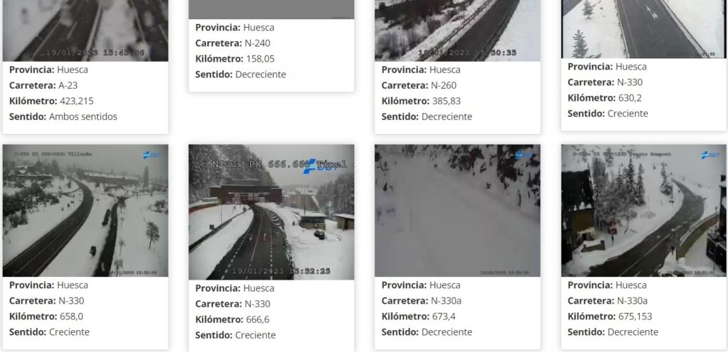 Cómo consultar las cámaras de tráfico de la DGT 11 camaras de trafico dgt huesca 1024x496 1