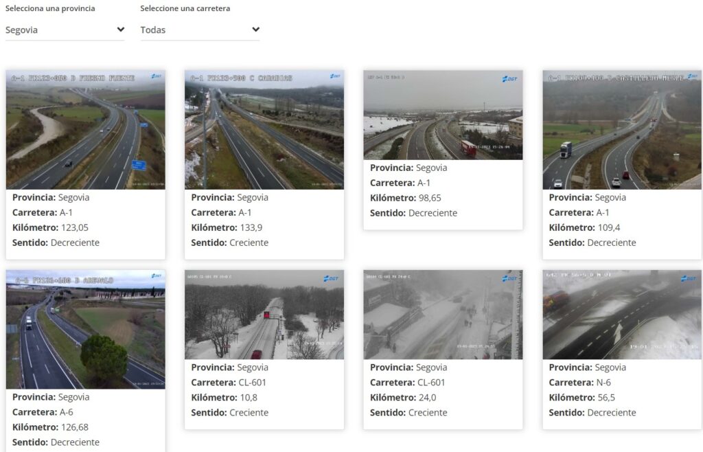 Cómo consultar las cámaras de tráfico de la DGT 10 camaras de trafico dgt segovia ok 1024x658 1