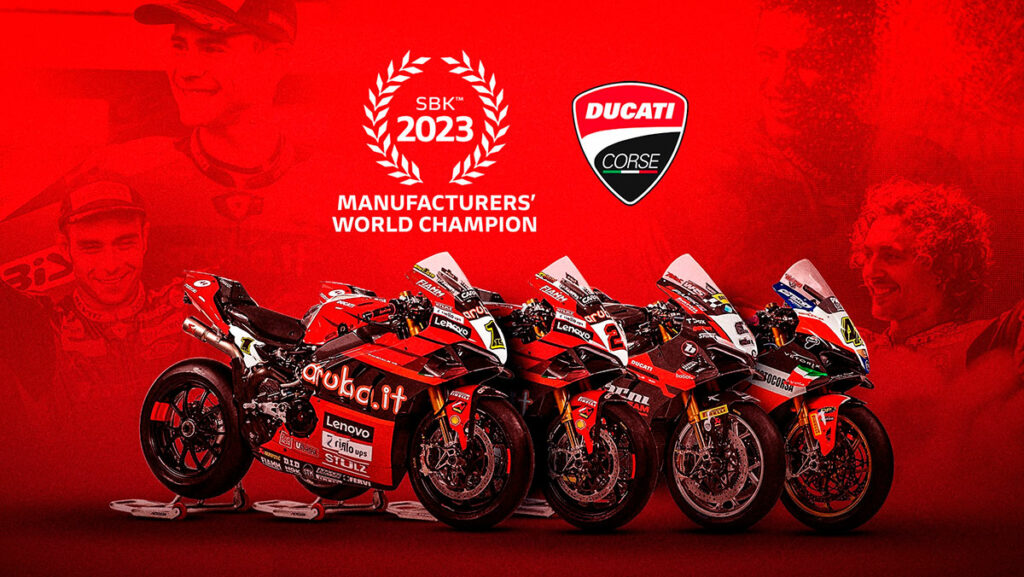 Ducati domina en Superbike: título de constructores en WSBK y en WSSP 1 ducati-wsbk-2023