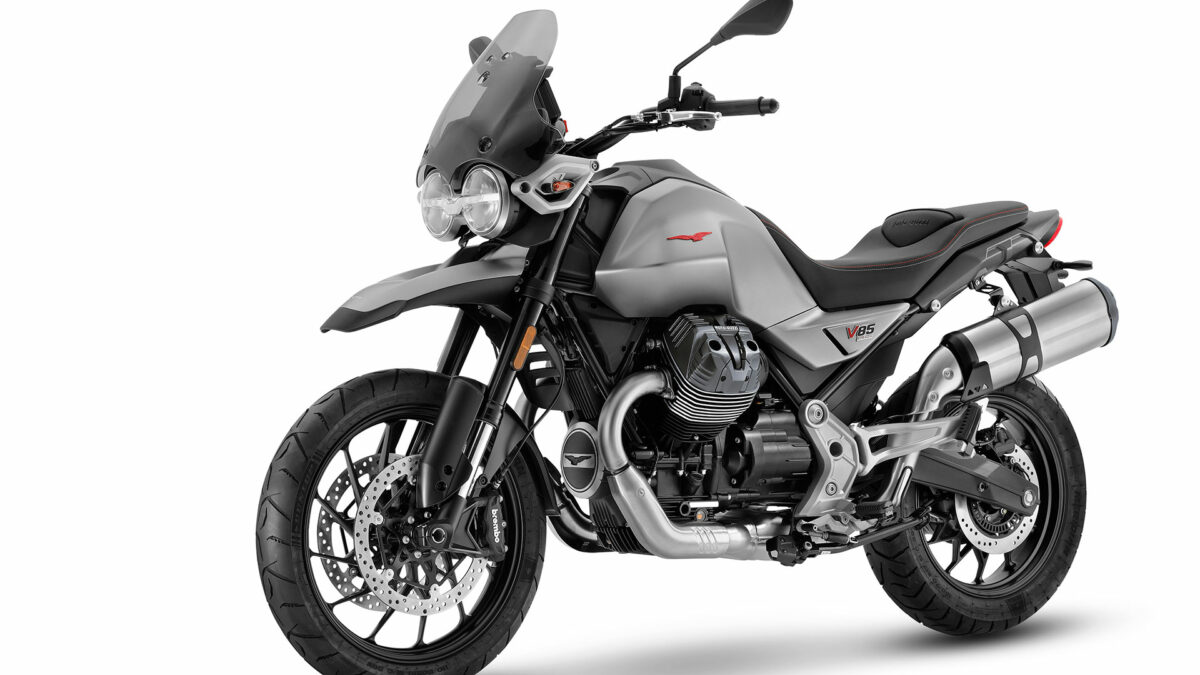 Moto Guzzi V85 Strada, estudio, gris