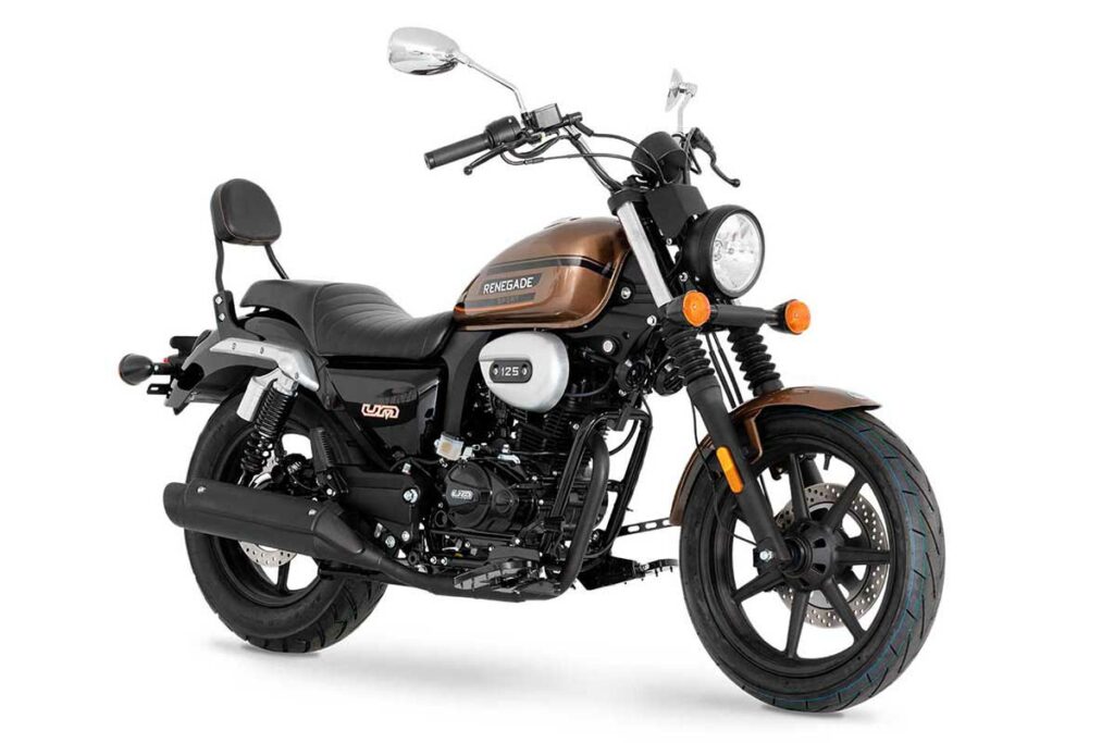 Las motos custom más baratas de cada marca en 2024 25 UM Motorcycles Renegade Sport, marrón