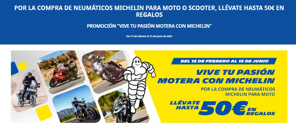 Confiar en Michelin tiene premio: 50 euros de regalo por la compra de neumáticos de moto 11 regalo michelin neumaticos 2024