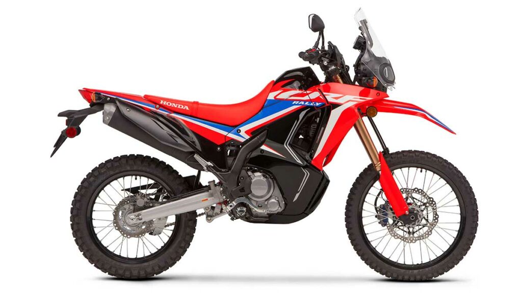 Motos trail para el carnet A2: estos son los precios y las rivales de la Royal Enfield Himalayan 450 14 Honda CRF300 Rally, rojo, negro