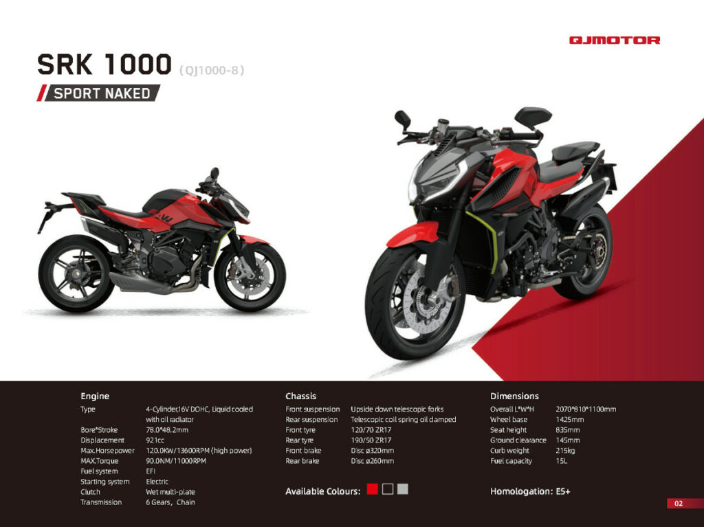 La QJ Motor SRK1000 encabeza las novedades de la marca en el Salón EICMA 2024 14 QJ Motor SRK1000